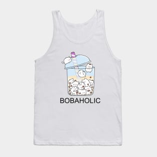 Chubby Bobaholic Cats Love Boba! Tank Top